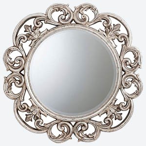 Pavilion Chic Rectory Silver Ornate Framed Mirror