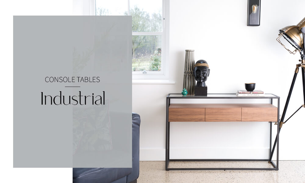 industrial style console tables