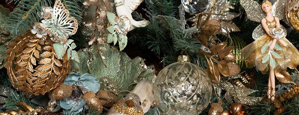 Gisela Graham Gisela Graham Set Of 4 Padded Christmas Decorations Baubles Hanging Display 
