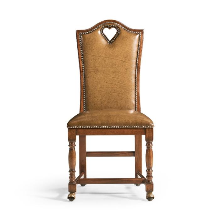 Jonathan Charles High Back Chair Playing Card Heart - Leather 1