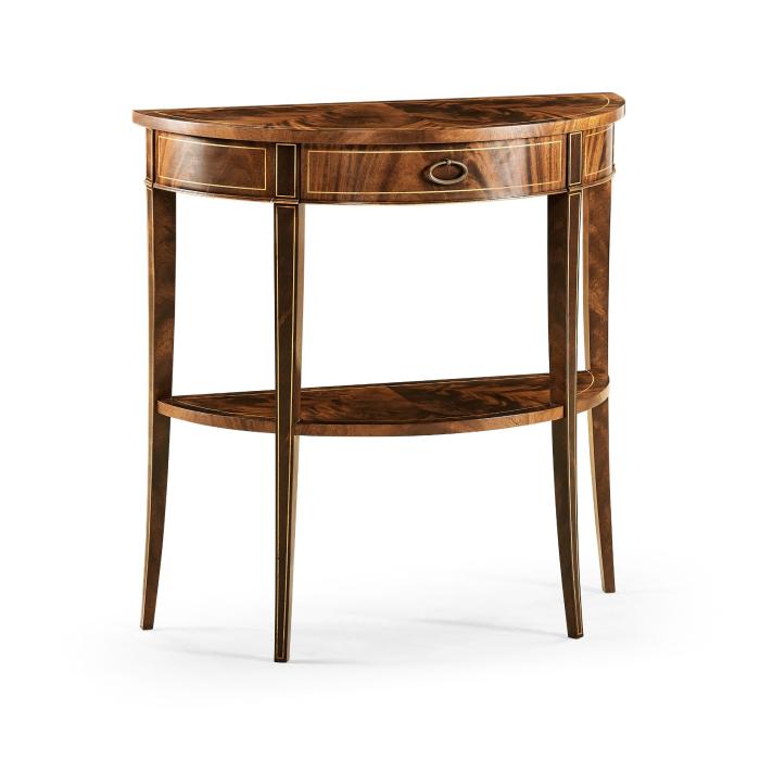 Demilune Console Table with Boxwood Inlay 10
