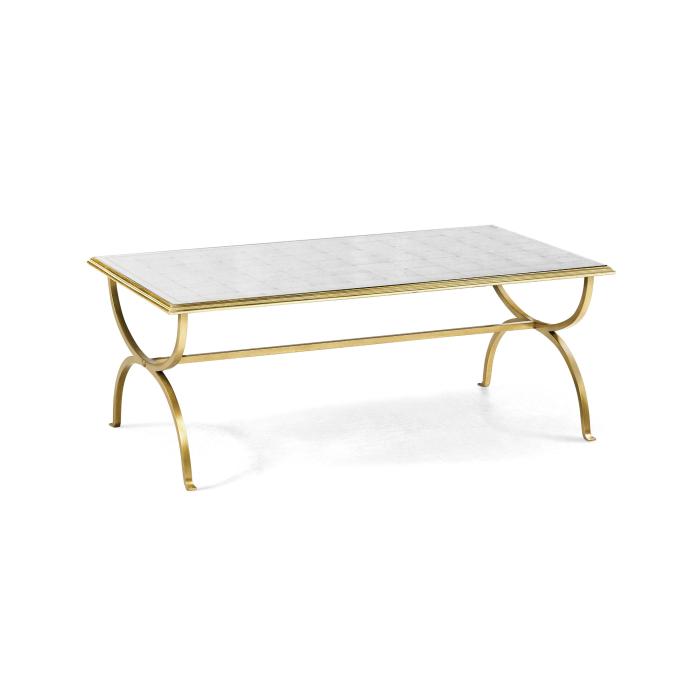 Jonathan Charles Coffee Table Hourglass in Eglomise - Gilded 1