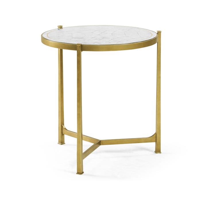 Jonathan Charles Large Round Lamp Table Contemporary in Eglomise - Gilded 1