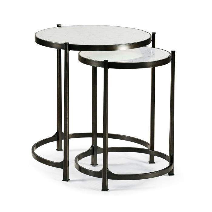 Jonathan Charles Round Nest of Tables Contemporary - Bronze 11