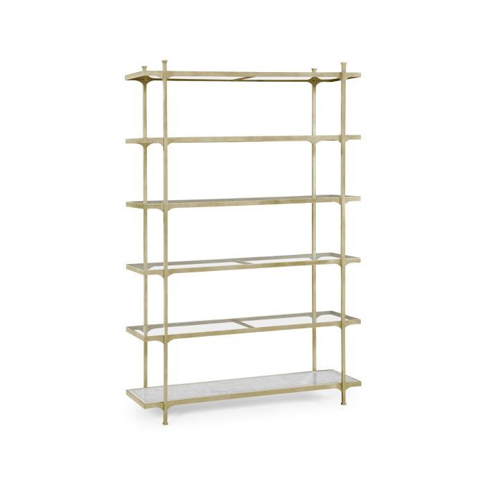 Clearance Jonathan Charles Wide Etagere Contemporary Six-tier -Silver 1