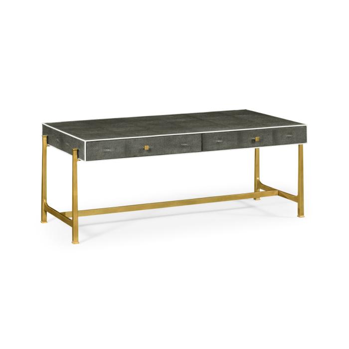 Jonathan Charles Coffee Table 1930s in Anthracite Shagreen - Gilded 5