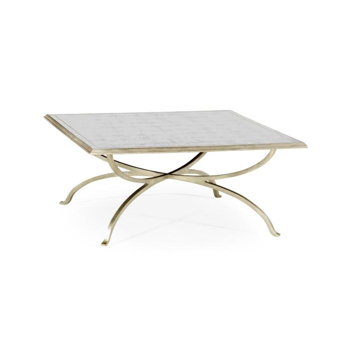 Jonathan Charles Square Coffee Table Contemporary - Silver 1