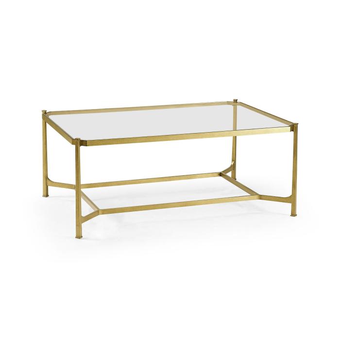 Jonathan Charles Coffee Table Contemporary with Glass Top - Gilded 4