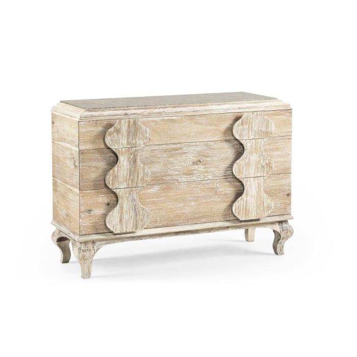 Jonathan Charles Chest of Drawers Eclectic with Marble Top - Limed Acacia 5