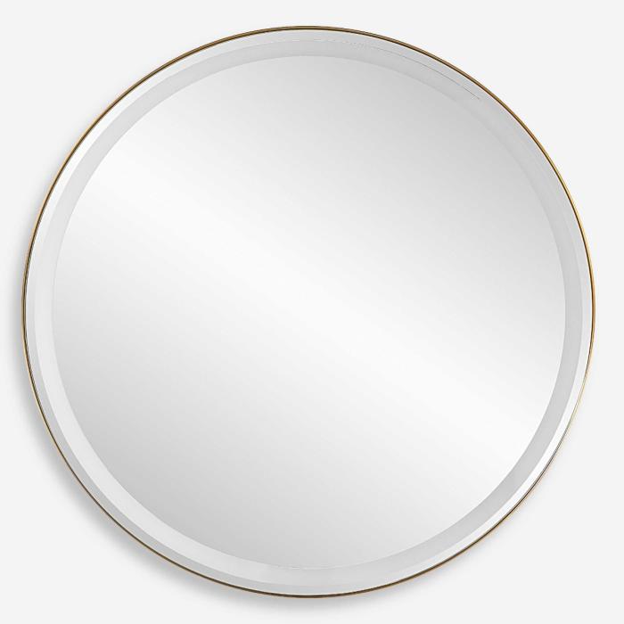 Uttermost Crofton Lighted Brass Round Mirror 1