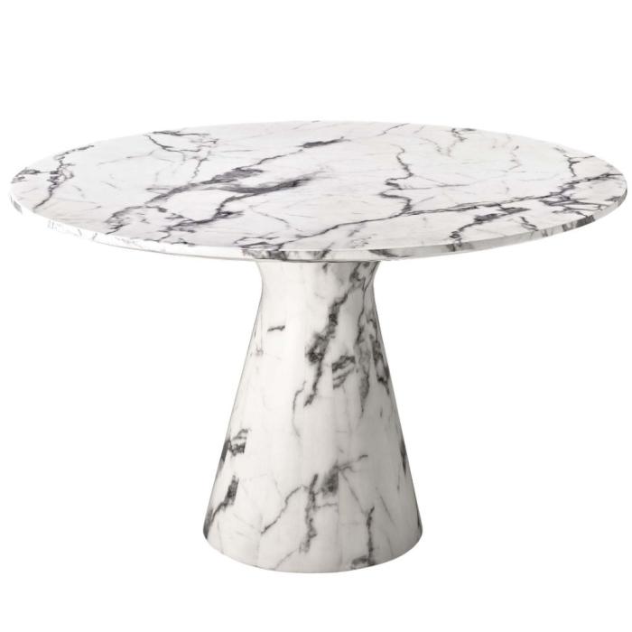 Eichholtz Turner Marble Effect Dining Table - White 1
