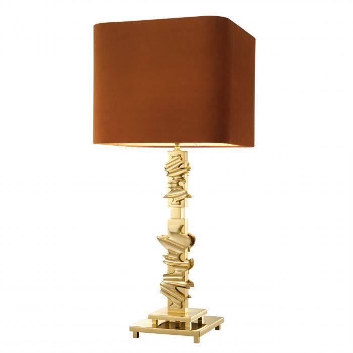 Eichholtz Table Lamp Abruzzo with Orange Velvet Shade 1