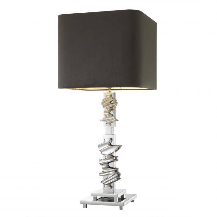 Eichholtz Table Lamp Abruzzo with Grey Velvet Shade 1