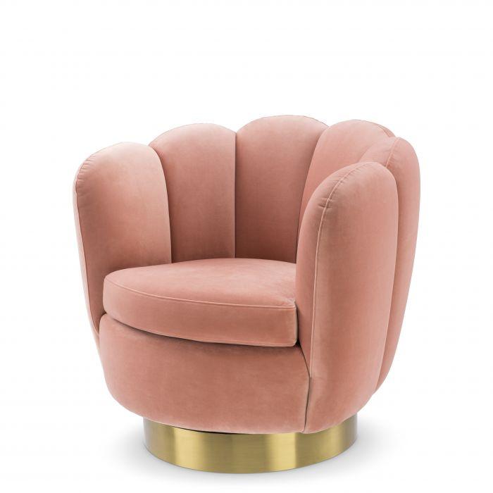 Eichholtz Swivel Chair Mirage in Nude Velvet 1