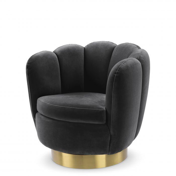 Eichholtz Swivel Chair Mirage in Grey Velvet 1