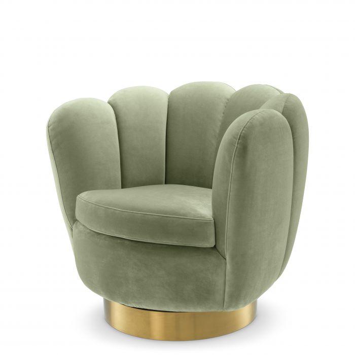 Eichholtz Swivel Chair Mirage in Green Velvet 1
