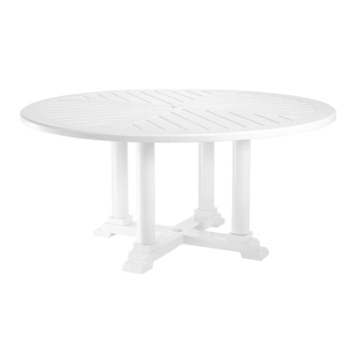 Eichholtz Bell Rive Large Round Outdoor Dining Table in White 1