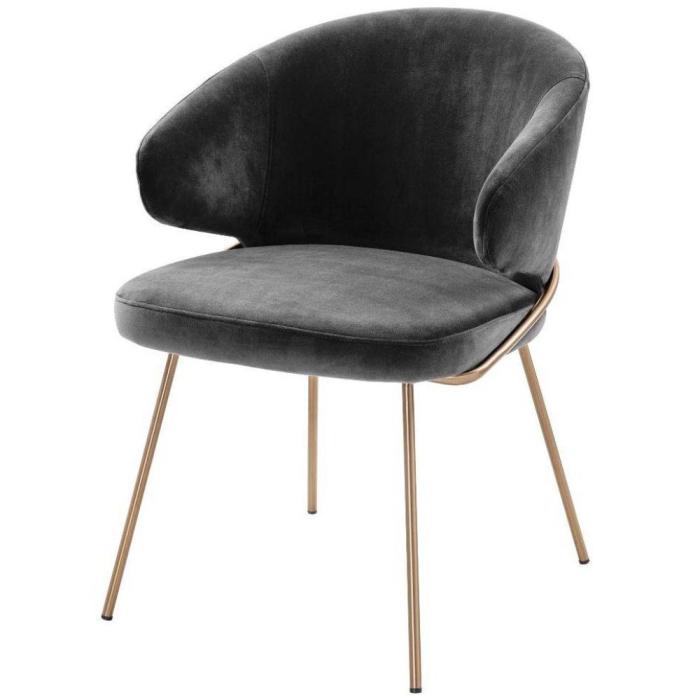 Eichholtz Kinley Velvet Dining Chair - Grey 1