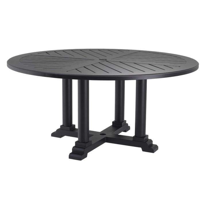 Eichholtz Bell Rive Large Round Outdoor Dining Table in Black 1