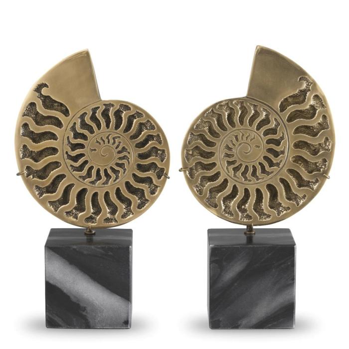 Eichholtz Object Ammonite Vintage Brass Finish set of 2 1