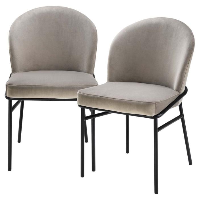 Eichholtz Willis Greige Dining Chairs Set of 2 1