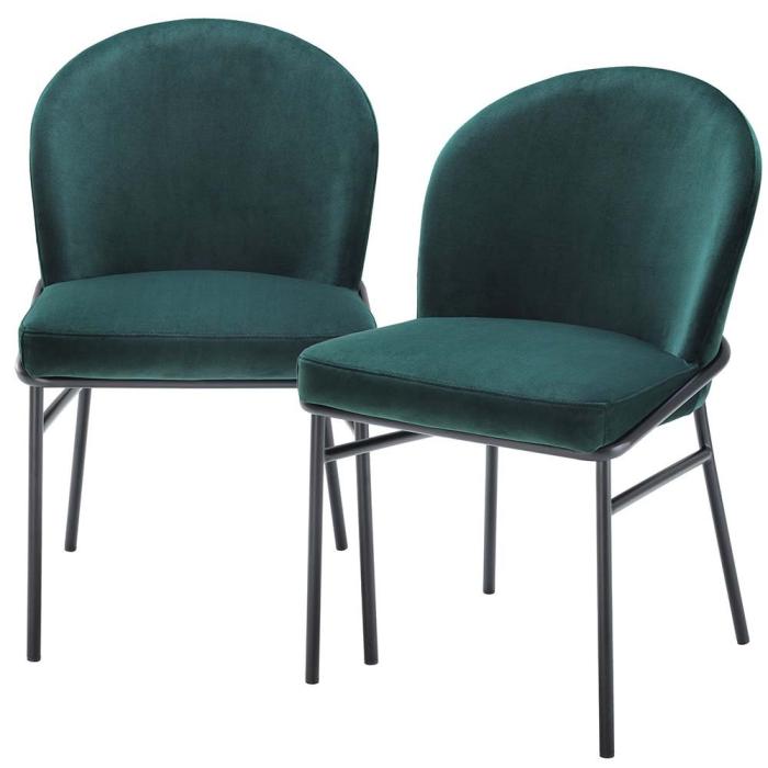 Eichholtz Willis Dark Green Velvet Dining Chairs Set of 2 1