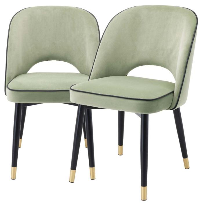 Eichholtz Cliff Dining Chairs Set of 2 - Green 1