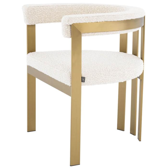 Eichholtz Clubhouse Dining Chair in Boucle Cream 1