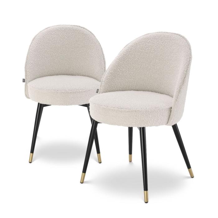 Eichholtz Cooper Dining Chair Set of 2 in Boucle Cream 1