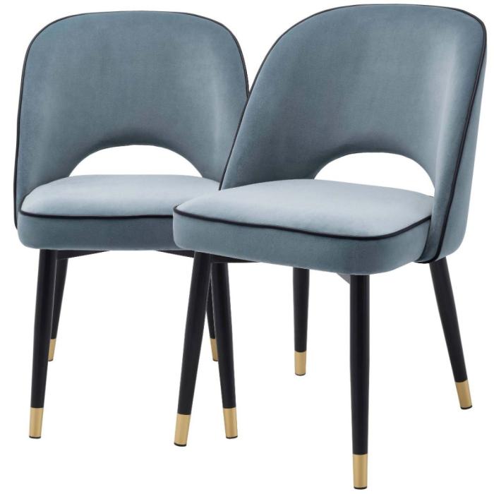 Eichholtz Cliff Dining Chairs Set of 2 - Blue 1