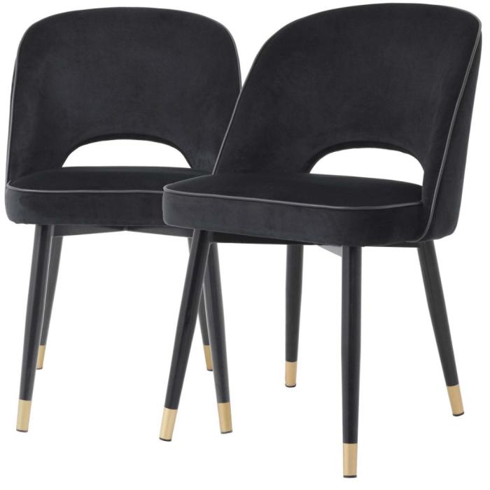 Eichholtz Cliff Dining Chairs Set of 2 - Black 1