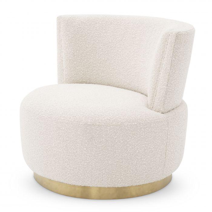 Eichholtz Swivel Chair Alonso in Cream Boucle 1