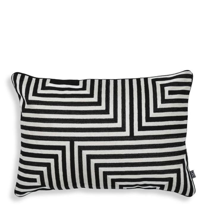 Eichholtz Rectangular Spray Cushion in Black & White 1
