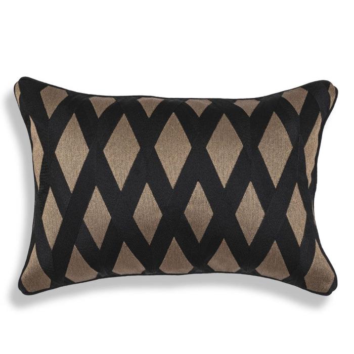 Eichholtz Rectangular Splender Cushion in Black & Gold 1