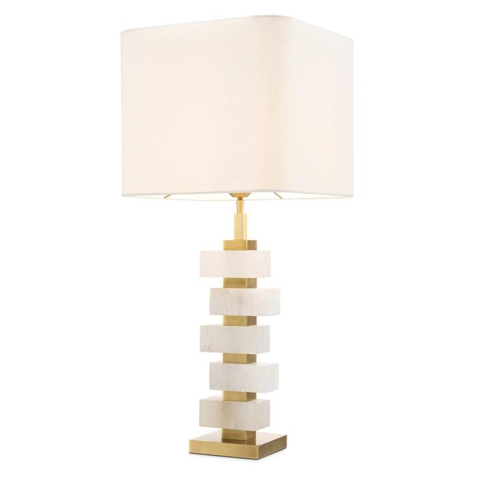 Eichholtz Table Lamp Amber Marble & Brass Finish Large 1