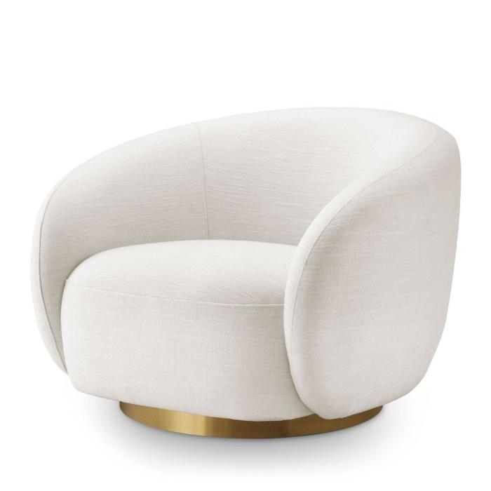 Eichholtz Brice Swivel Chair in White 1