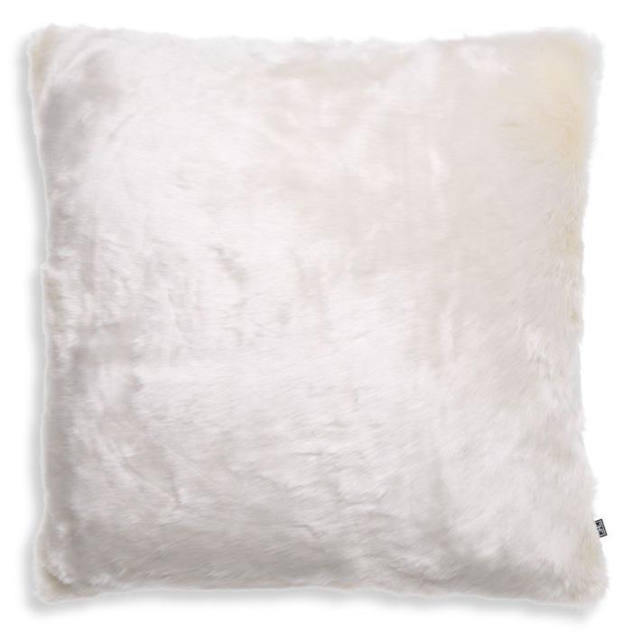 Eichholtz Alaska Square Faux Fur Cushion in White 1