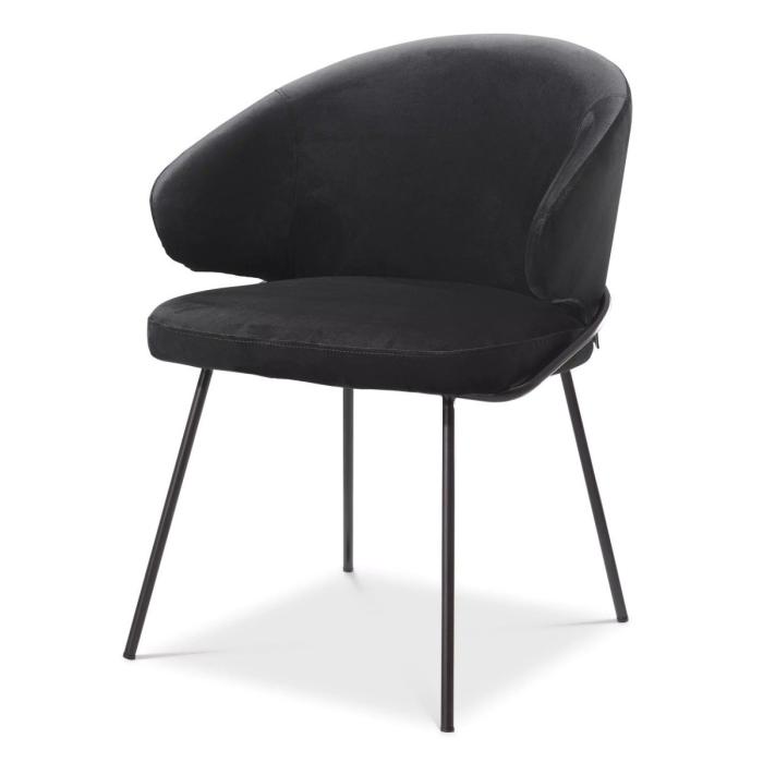 Eichholtz Kinley Dining Chair in Roche Black Velvet 1