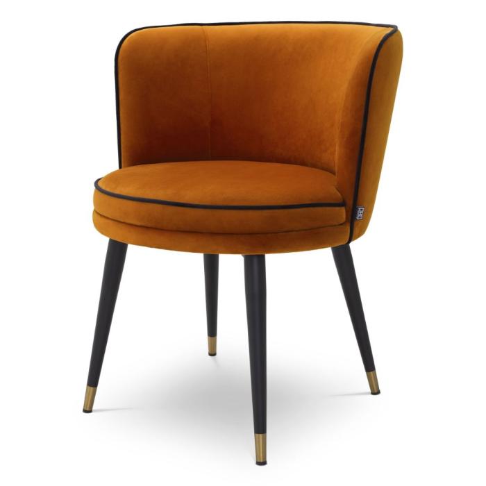 Eichholtz Grenada Swivel Dining Chair in Orange Velvet 1