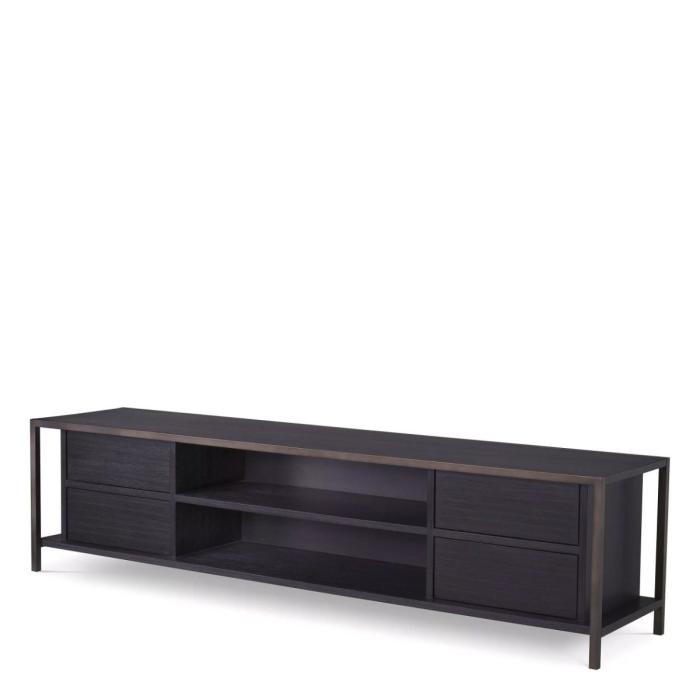 Eichholtz Wilmot TV Cabinet in Charcoal Grey Oak Veneer 1