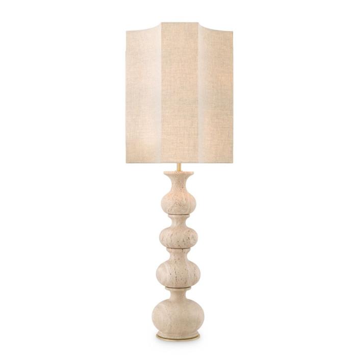 Eichholtz Table Lamp Mabel travertine incl shade 1
