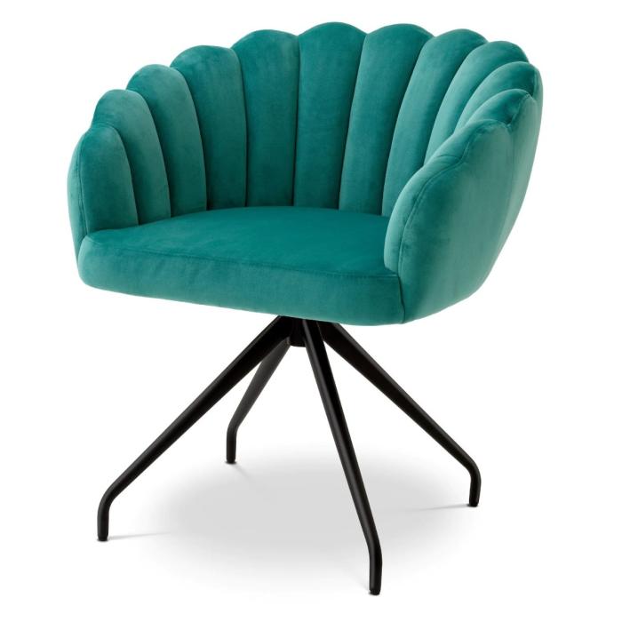 Eichholtz Dining Chair Luzern Savona Turquoise Velvet 1