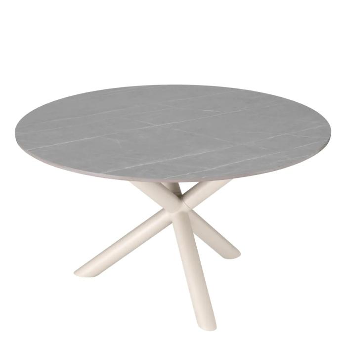 Eichholtz Outdoor Dining Table Nassau Round Light Grey Ceramic 1