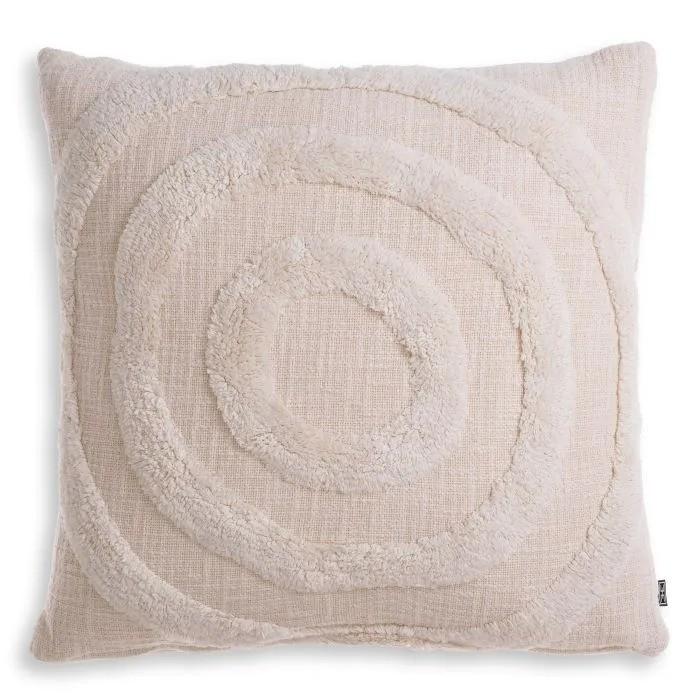 Eichholtz Cotton Cushion Morpheus with Fleece Circle Detailing Off White Large  1