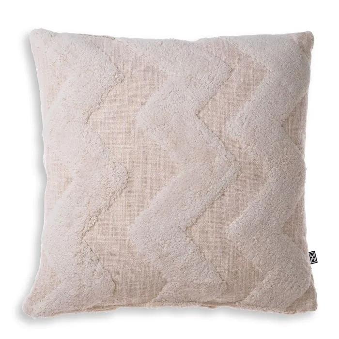Eichholtz Cotton Cushion Mynos with Fleece Detailing Off White - Large  1