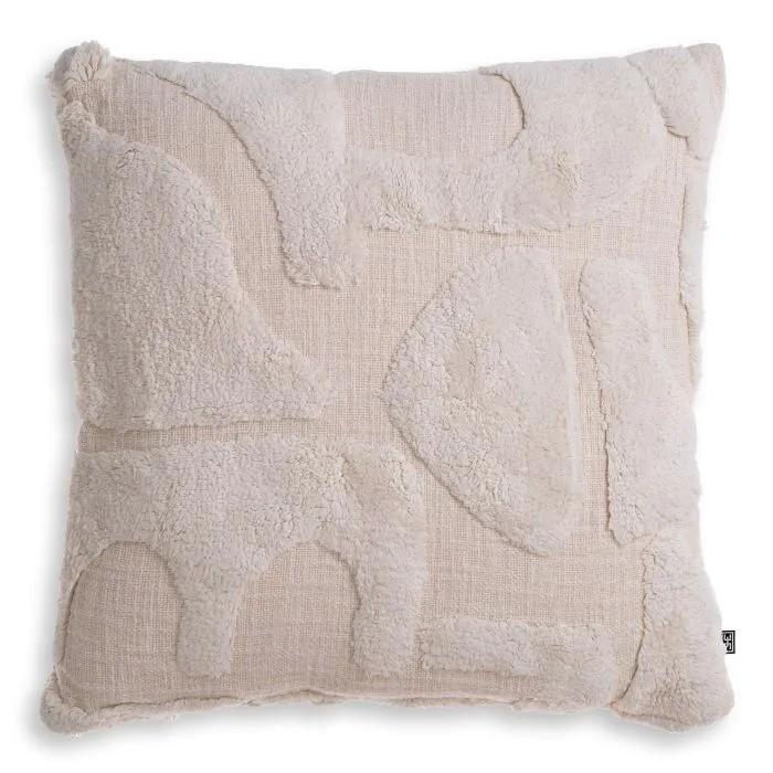 Eichholtz Cotton Cushion Menos with Fleece Detailing Off White - Large  1