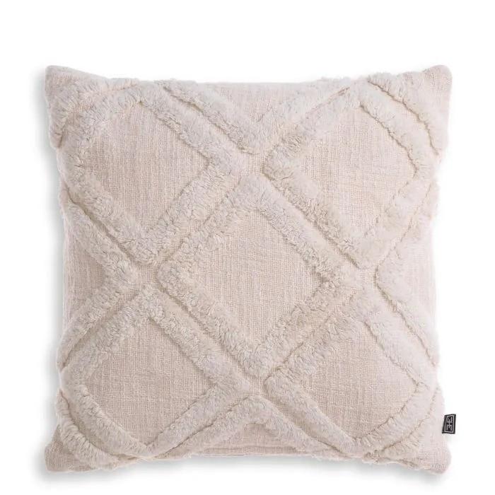 Eichholtz Cotton Cushion Maris with Fleece Detailing Off White - Small 1