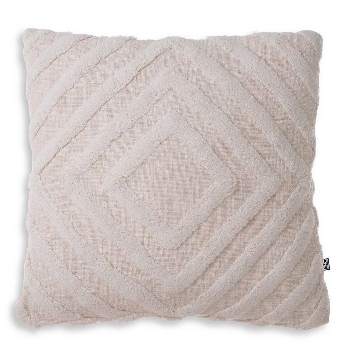 Eichholtz Cotton Cushion Magan with Fleece Diamond Detailing Off White - Large  1