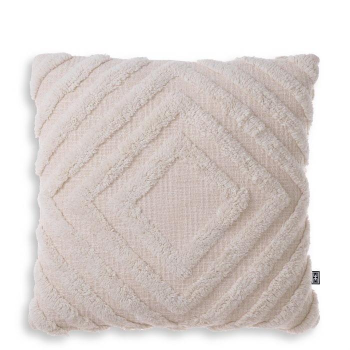 Eichholtz Cotton Cushion Magan with Fleece Diamond Detailing Off White - Small 1