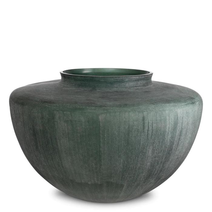 Eichholtz Vase Wainscott Green Stone Finish Glass 1